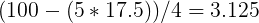 Y when X equals 17.5